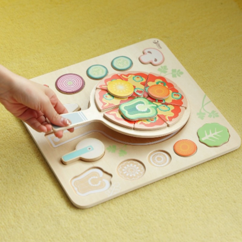 CLASSIC WORLD Drevená Pizza so Zeleninou na Krájanie 22 Dielov