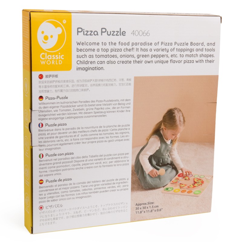 CLASSIC WORLD Drevená Pizza so Zeleninou na Krájanie 22 Dielov