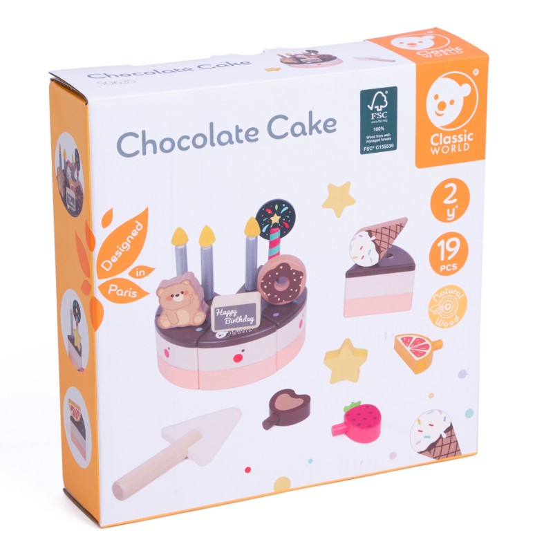 CLASSIC WORLD Drevená Narodeninová Torta na Krájanie