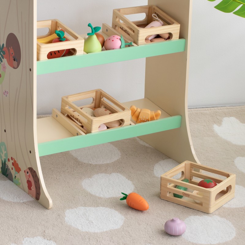 CLASSIC WORLD Drevená Zelenina v Debničke 6 ks.