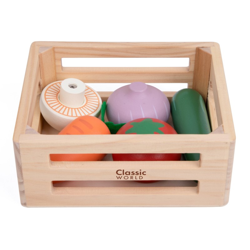CLASSIC WORLD Drevená Zelenina v Debničke 6 ks.