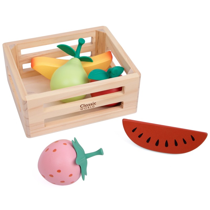 CLASSIC WORLD Drevené Ovocie v Debničke 6 ks.