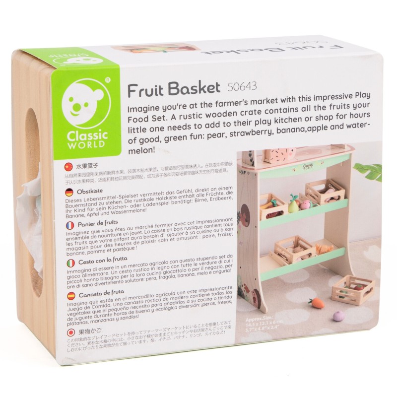 CLASSIC WORLD Drevené Ovocie v Debničke 6 ks.