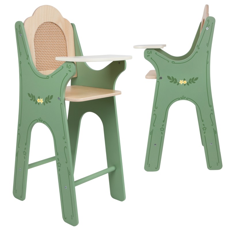 CLASSIC WORLD Drewniane Krzesełko Vintage do Karmienia dla Lalek