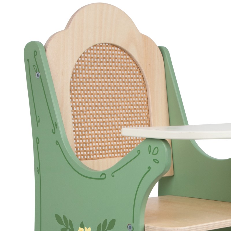 CLASSIC WORLD Drevená Stolička Vintage na Kŕmenie pre Bábiky