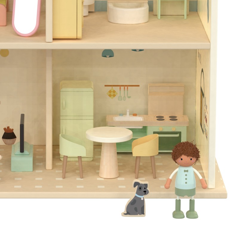 CLASSIC WORLD Veľký Drevený Domček pre Bábiky s Nábytkom