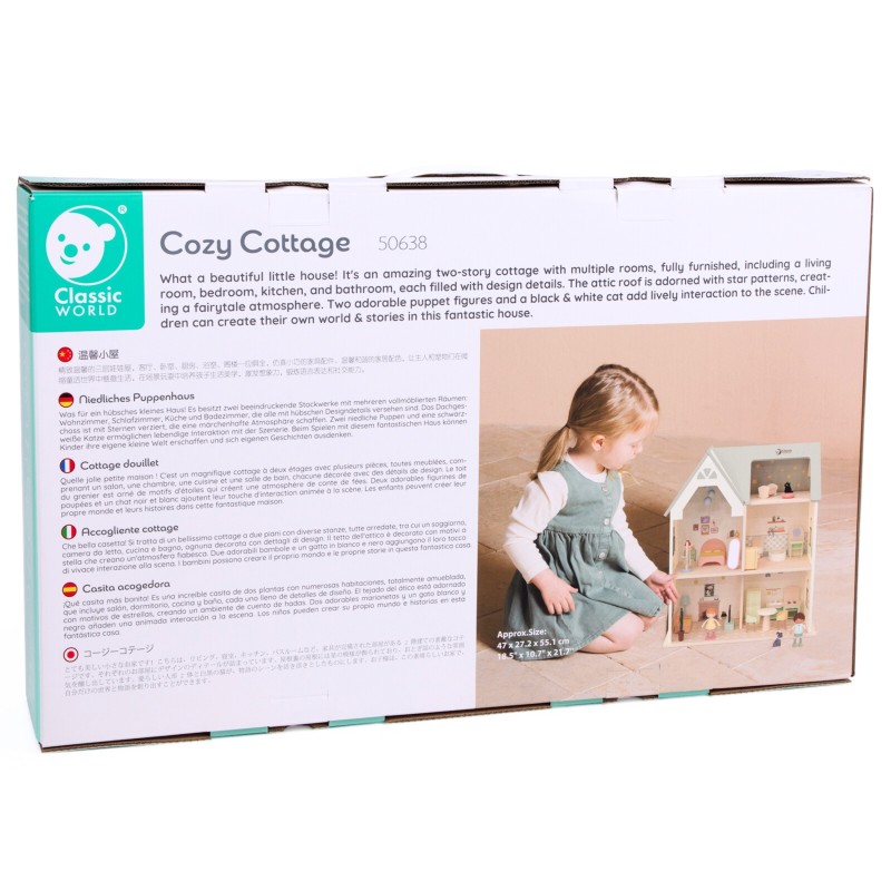 CLASSIC WORLD Veľký Drevený Domček pre Bábiky s Nábytkom
