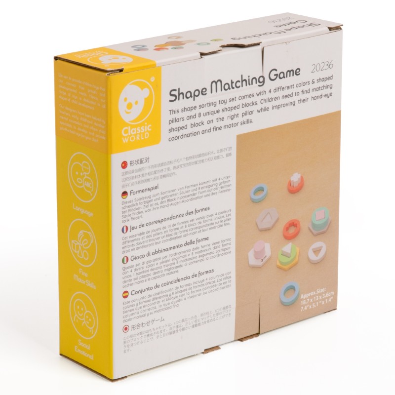 CLASSIC WORLD Montessori Triedič Farieb a Tvarov - Veža