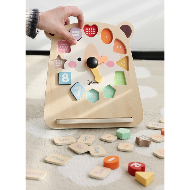 CLASSIC WORLD Montessori Vzdelávacie Hodiny 3v1 - Medvedík