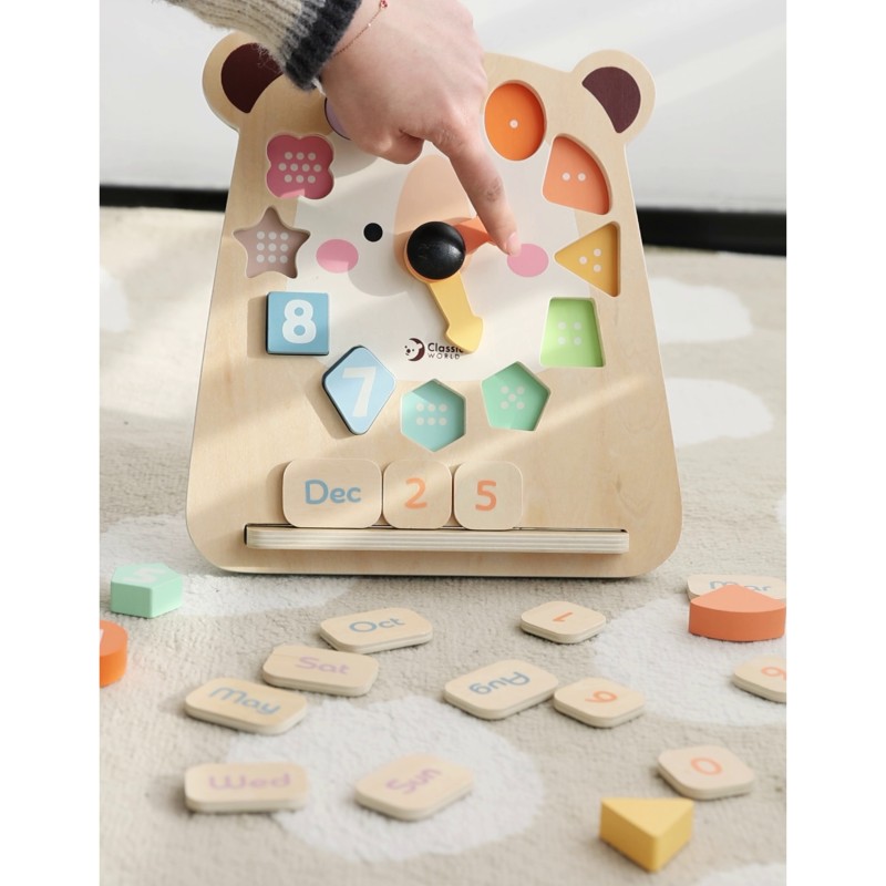 CLASSIC WORLD Montessori Vzdelávacie Hodiny 3v1 - Medvedík