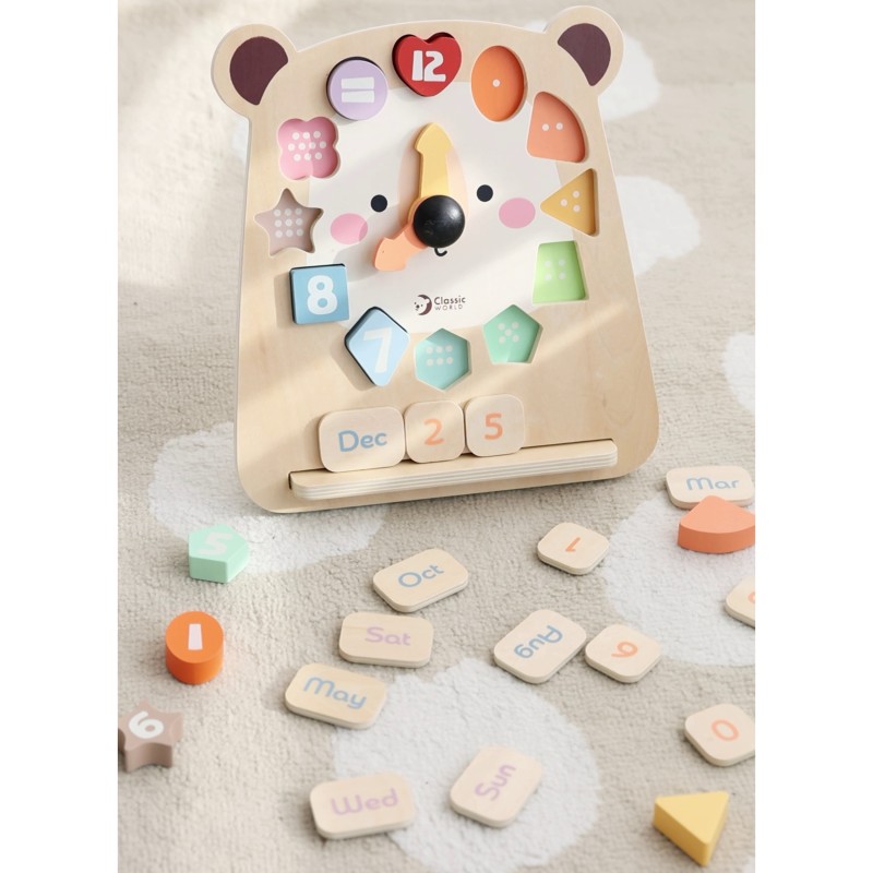 CLASSIC WORLD Montessori Vzdelávacie Hodiny 3v1 - Medvedík