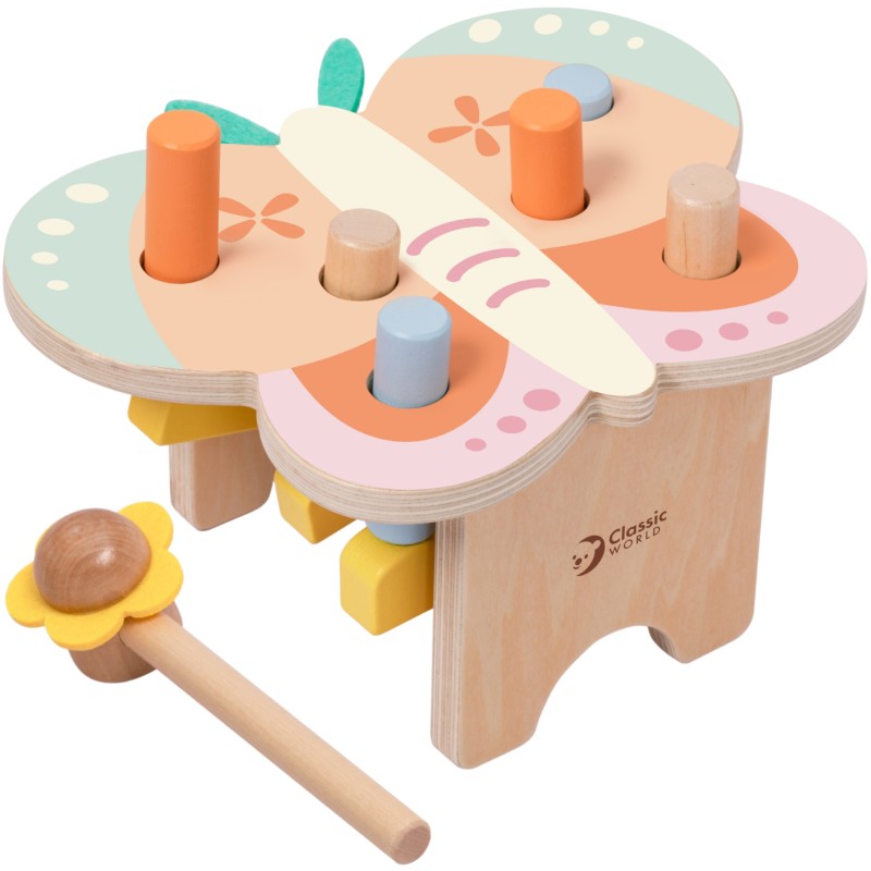 CLASSIC WORLD Pastelová Montessori Zatĺkačka - Motýľ