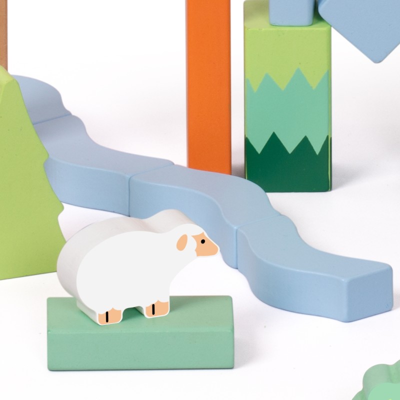 CLASSIC WORLD Drevená Stavebnica - Lesný Svet 50 ks.