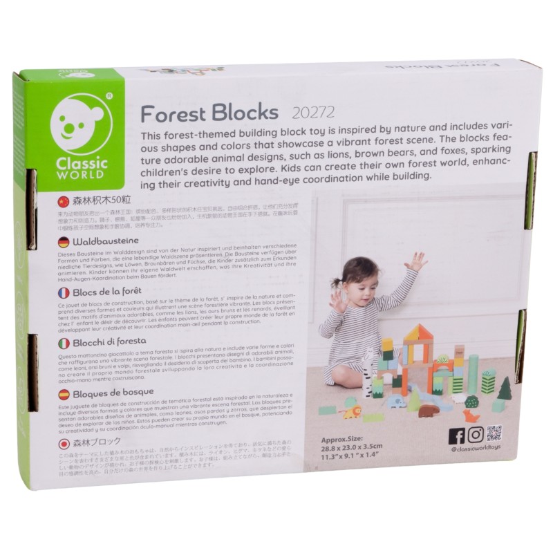 CLASSIC WORLD Drevená Stavebnica - Lesný Svet 50 ks.