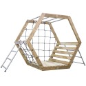 CLASSIC WORLD EDU Drevené Ihrisko XXL - Šesťuholníková Lezecká Súprava