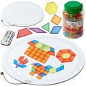 MASTERKIDZ Farebný Svetelný LED Panel + Mozaikové Montessori Bloky 140 ks.