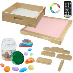 MASTERKIDZ Senzorický LED Panel s Ovládačom + Príslušenstvo na Hru s Pieskom