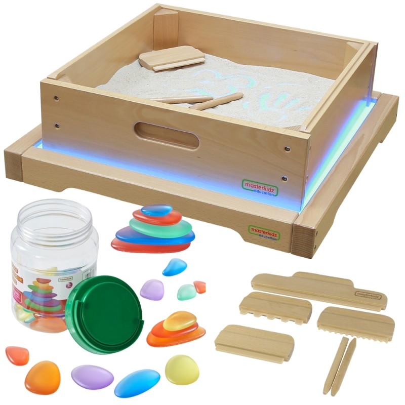 MASTERKIDZ Senzorický LED Panel + Príslušenstvo na Hru s Pieskom