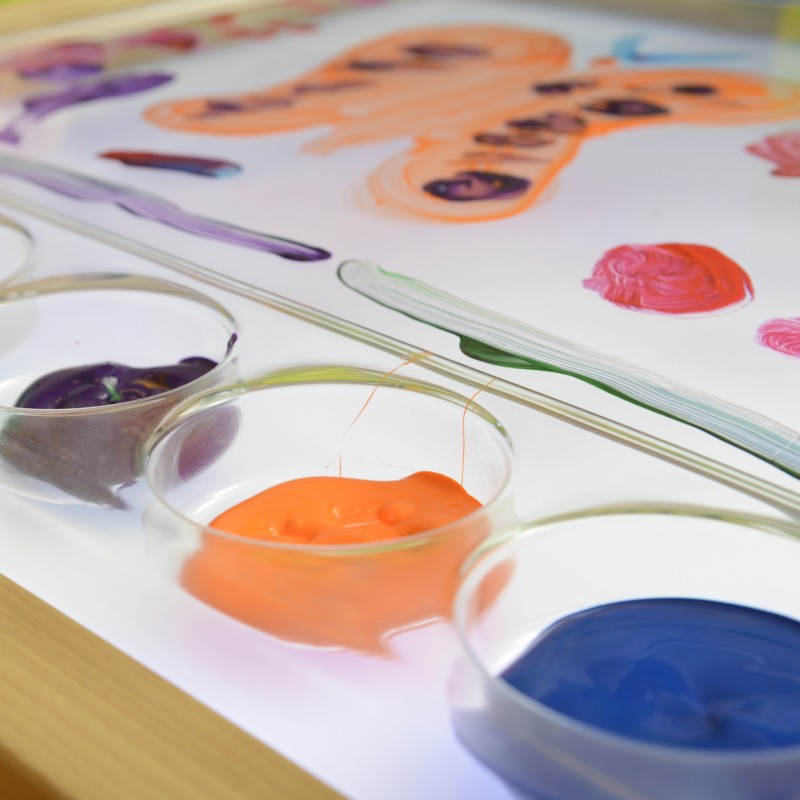 MASTERKIDZ Senzorický LED Panel + Priehľadný Panel na Maľovanie