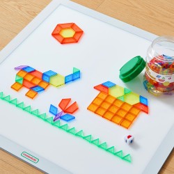 MASTERKIDZ Senzorický LED Panel + Mozaikové Montessori Bloky 140 ks.