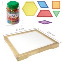 MASTERKIDZ Senzorický LED Panel + Mozaikové Montessori Bloky 140 ks.