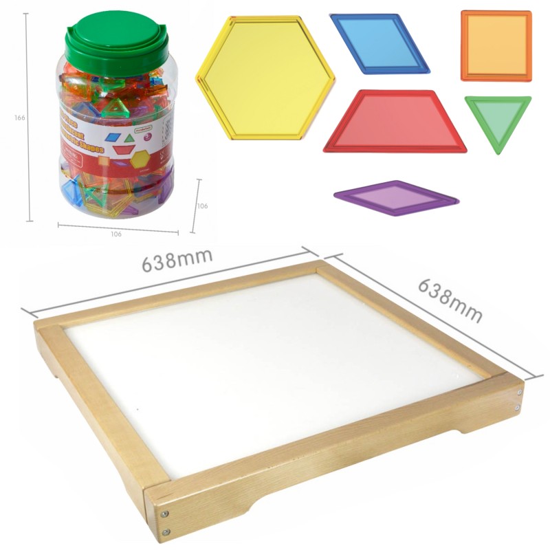 MASTERKIDZ Senzorický LED Panel + Mozaikové Montessori Bloky 140 ks.