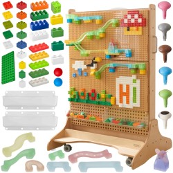 MASTERKIDZ Drevená Voľne Stojaca Tabuľa STEM + Príslušenstvo