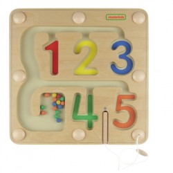 Drevená edukačná tabuľa Masterkidz - labyrint s číslami 1-5