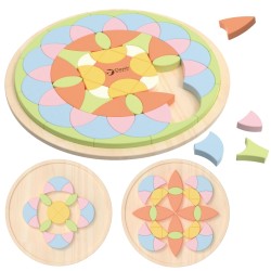 CLASSIC WORLD Drevená Pastelová Vkladačka - Montessori Mozaika