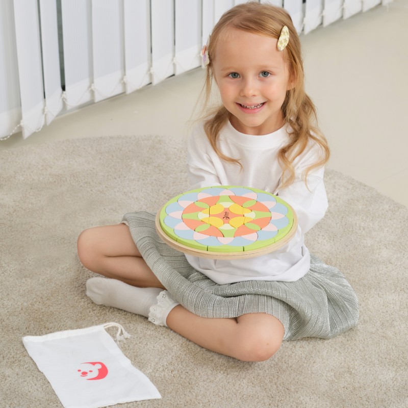 CLASSIC WORLD Drevená Pastelová Vkladačka - Montessori Mozaika