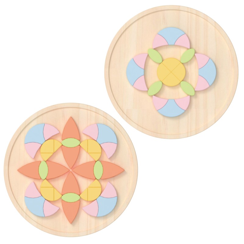 CLASSIC WORLD Drevená Pastelová Vkladačka - Montessori Mozaika