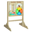 Classic World Drevená meteorologická stanica 2v1 | Edukačná tabuľa a kriedová tabuľa