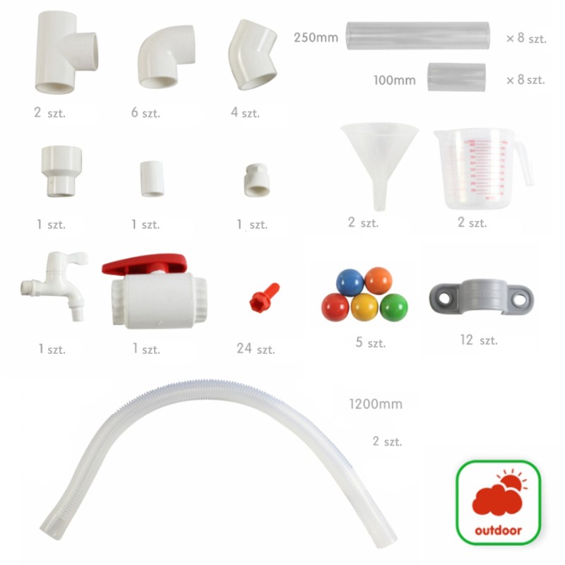 MASTERKIDZ Drewniana Wolnostojąca Tablica XXL Zewnętrzna + Zestaw Toru Wodnego