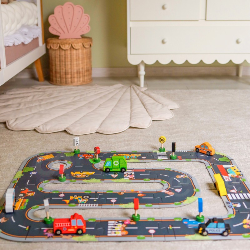 WOOPIE GREEN Droga Puzzle dla Dzieci Autostrada Makieta 21 el. Certyfikat FSC