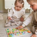 WOOPIE GREEN Drewniane Puzzle Montessori Farma z Pinezkami Do Dopasowania