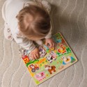 WOOPIE GREEN Drewniane Puzzle Montessori Farma z Pinezkami Do Dopasowania