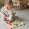WOOPIE GREEN Drewniane Puzzle Montessori Farma z Pinezkami Do Dopasowania