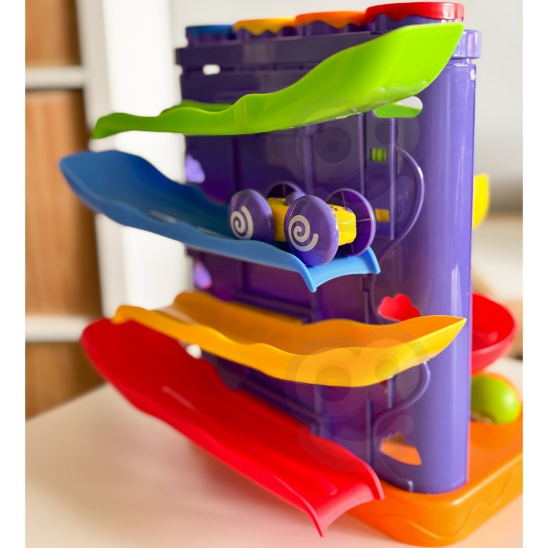 WOOPIE BABY Tor Kulkowy Kulodrom 3w1 Wbijak z Młoteczkiem Zjeżdżalnia dla Samochodzików