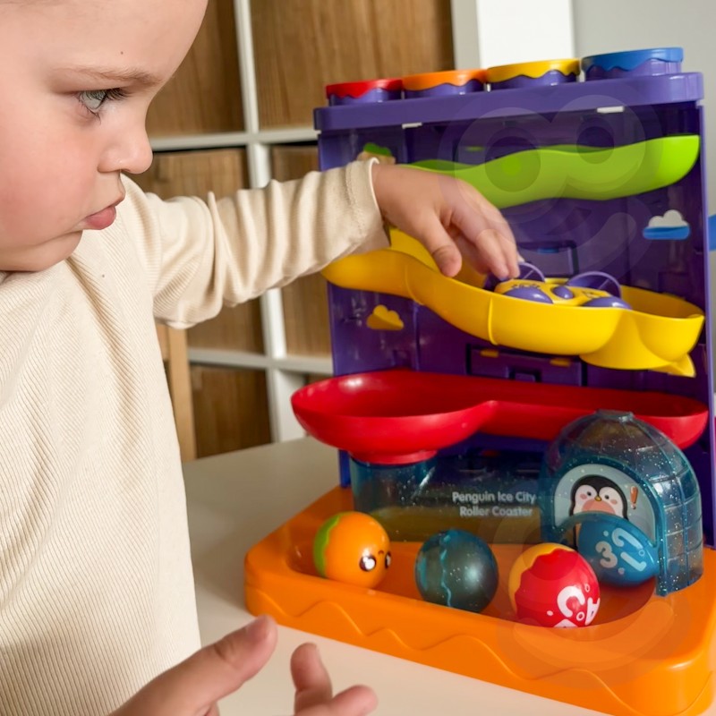 WOOPIE BABY Tor Kulkowy Kulodrom 3w1 Wbijak z Młoteczkiem Zjeżdżalnia dla Samochodzików