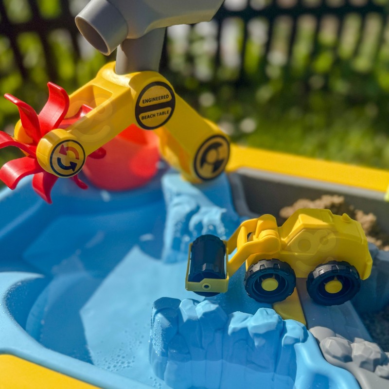 WOOPIE Stolik Wodny 2w1 Piaskownica Plac Budowy + 4 Autka 12el.