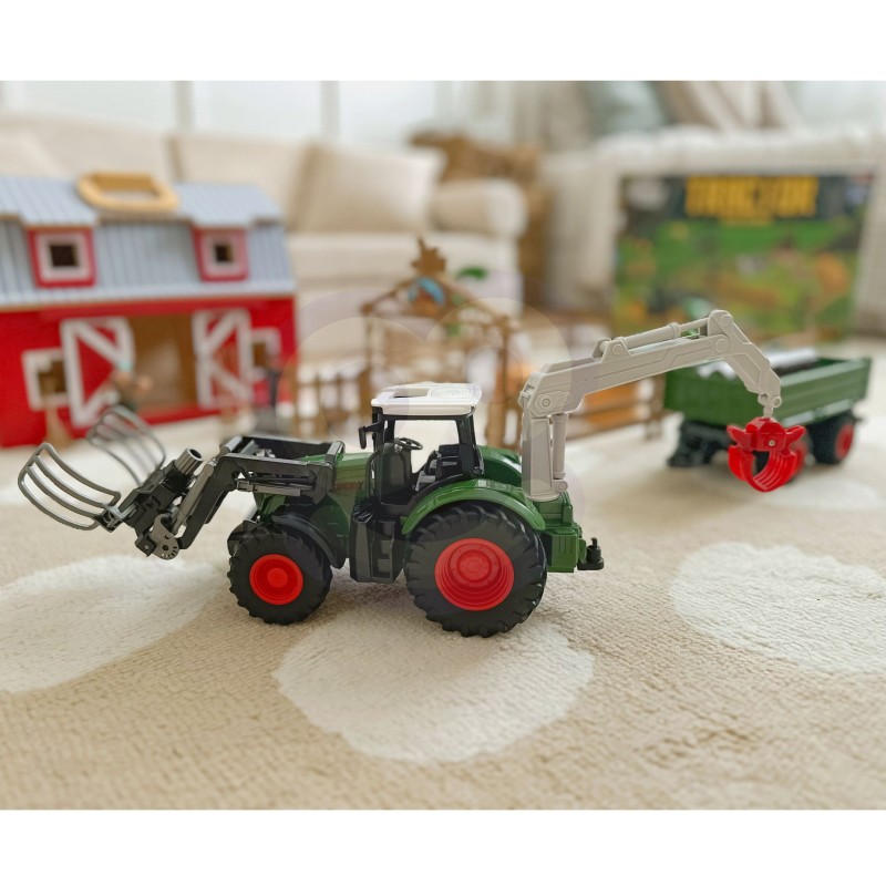 WOOPIE Zestaw Maszyn Rolniczych Traktor Ciągnik Zagroda Mini Farma Osada Rolnicy Skala: 1:24