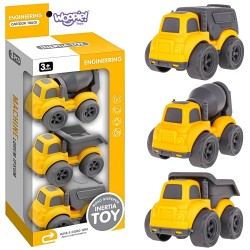 WOOPIE Stavebné Vozidlá - Smetiarske Auto, Domiešavač a Sklápač