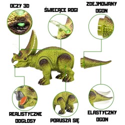 WOOPIE Dinosaurus na Diaľkové Ovládanie - RC Robot Triceratops