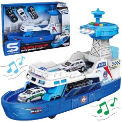 WOOPIE Interaktívny Policajný Hliadkový Čln - Skala + 3 Autíčka