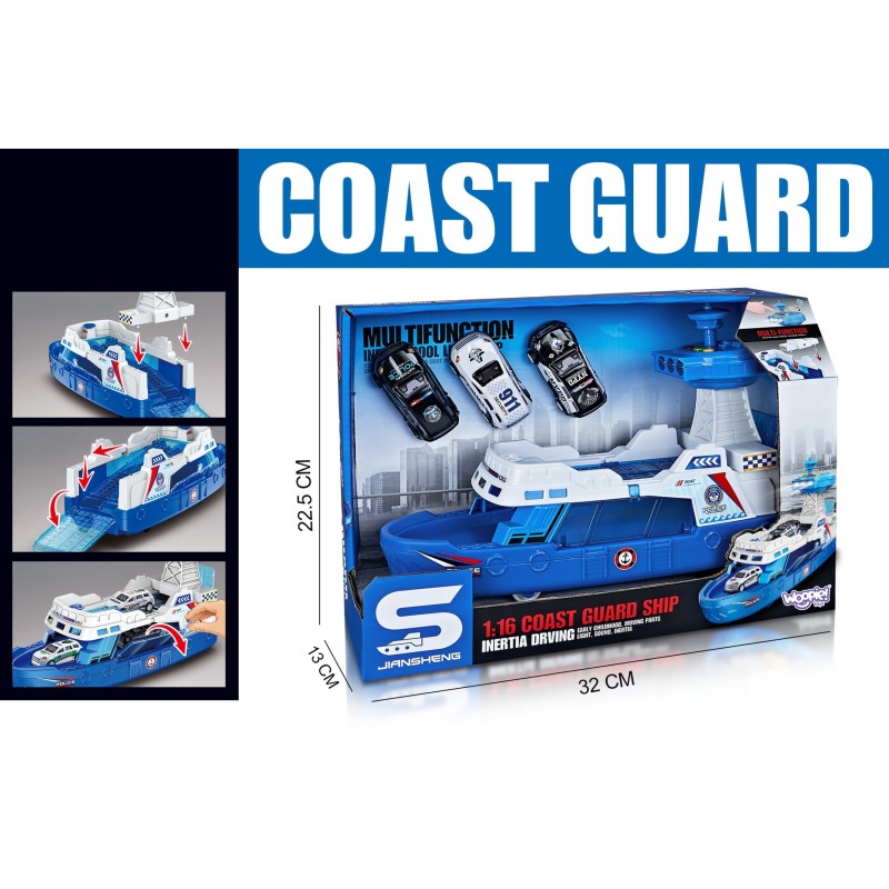 WOOPIE Interaktívny Policajný Hliadkový Čln - Skala + 3 Autíčka