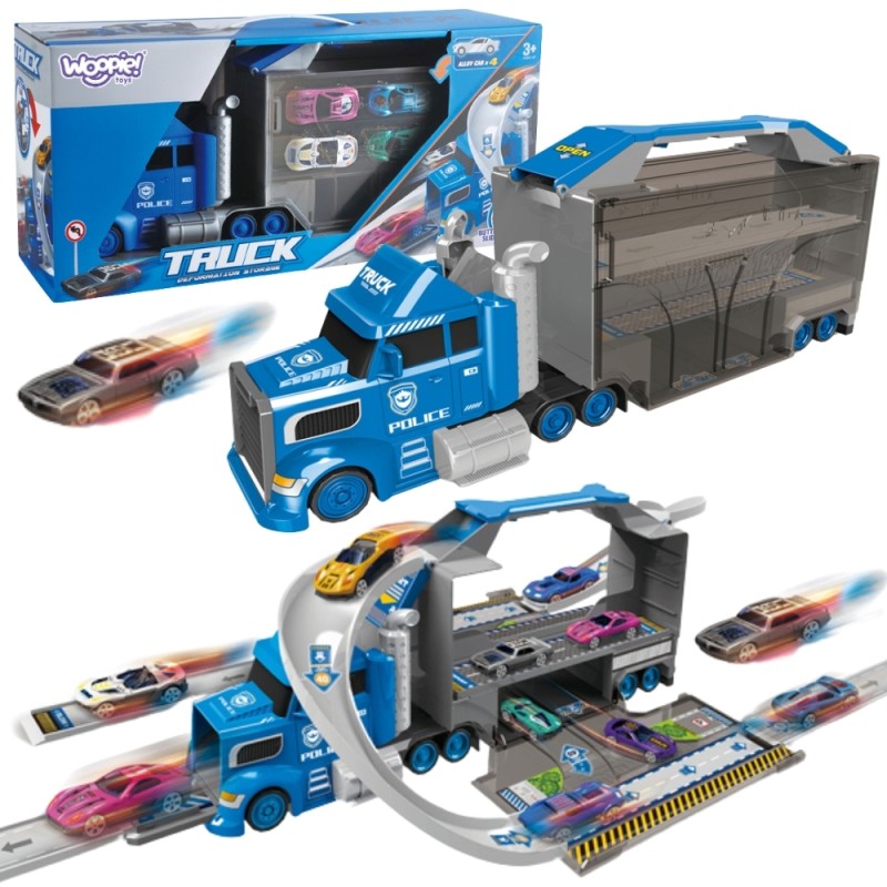 WOOPIE Policajné Auto - Kamión a Autodráha 2v1
