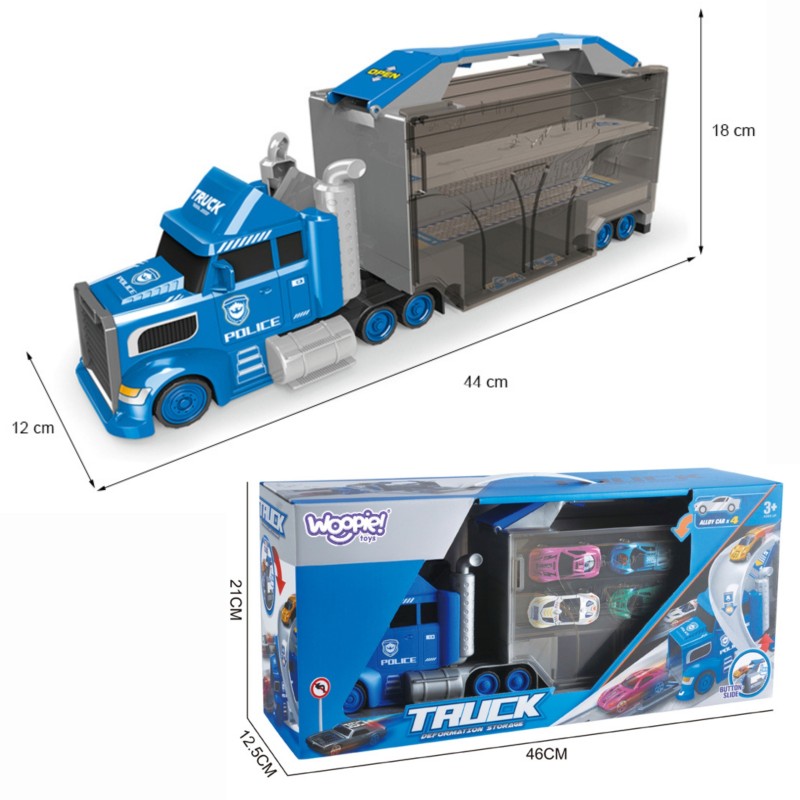 WOOPIE Policajné Auto - Kamión a Autodráha 2v1