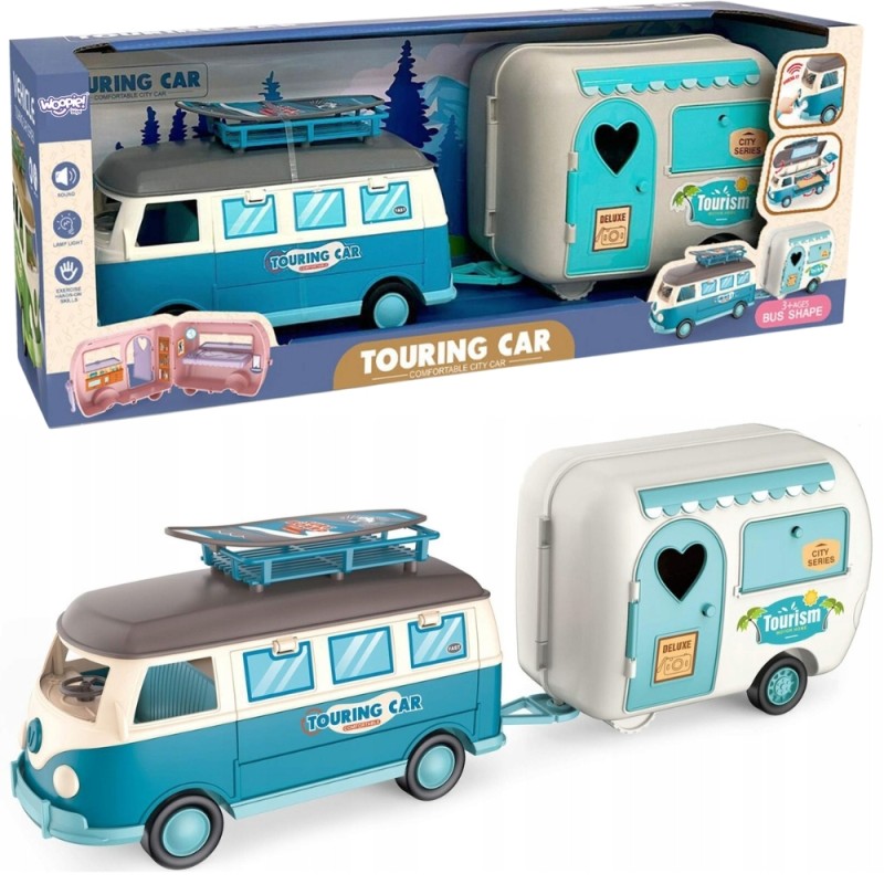 WOOPIE Kempingový Karavan s Prívesom - Svetelné a Zvukové Efekty