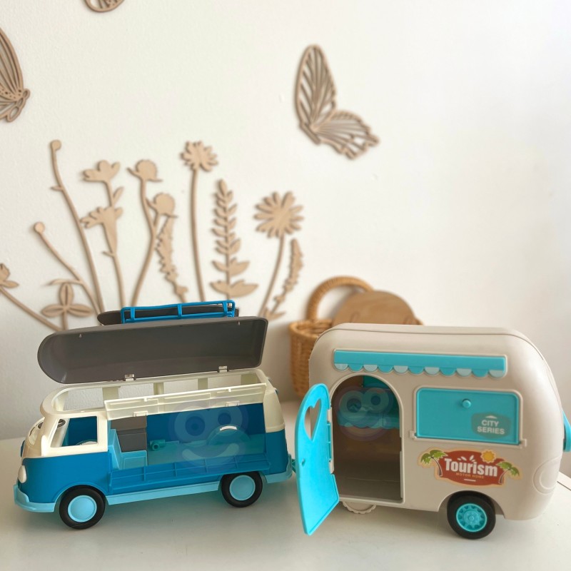 WOOPIE Kempingový Karavan s Prívesom - Svetelné a Zvukové Efekty