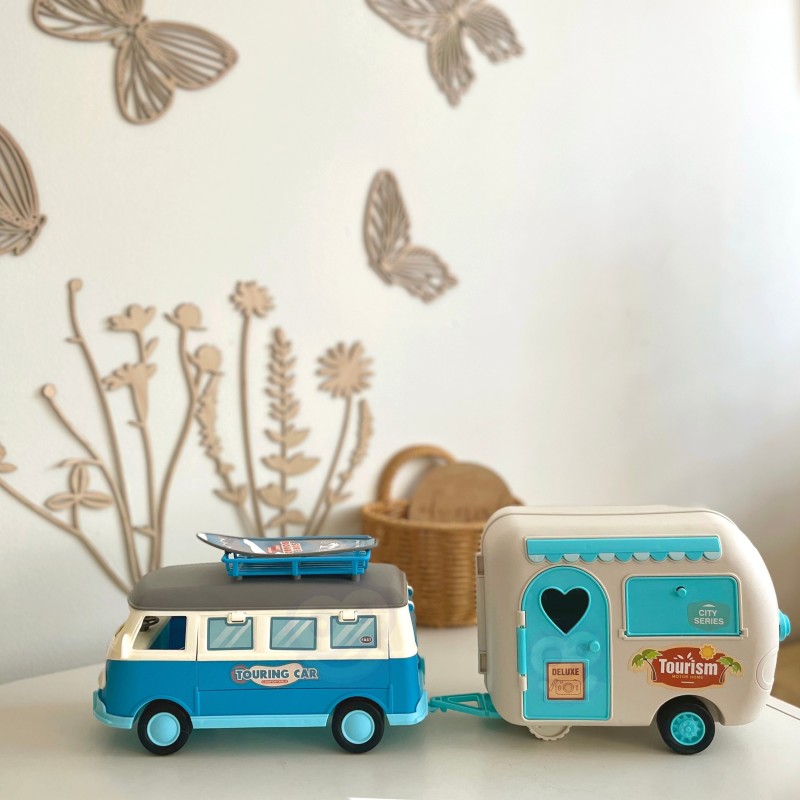 WOOPIE Kempingový Karavan s Prívesom - Svetelné a Zvukové Efekty